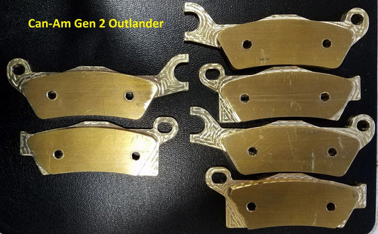 GEN 2 OUTLANDER SOLID BRASS BRAKE PADS 3 caliper set!